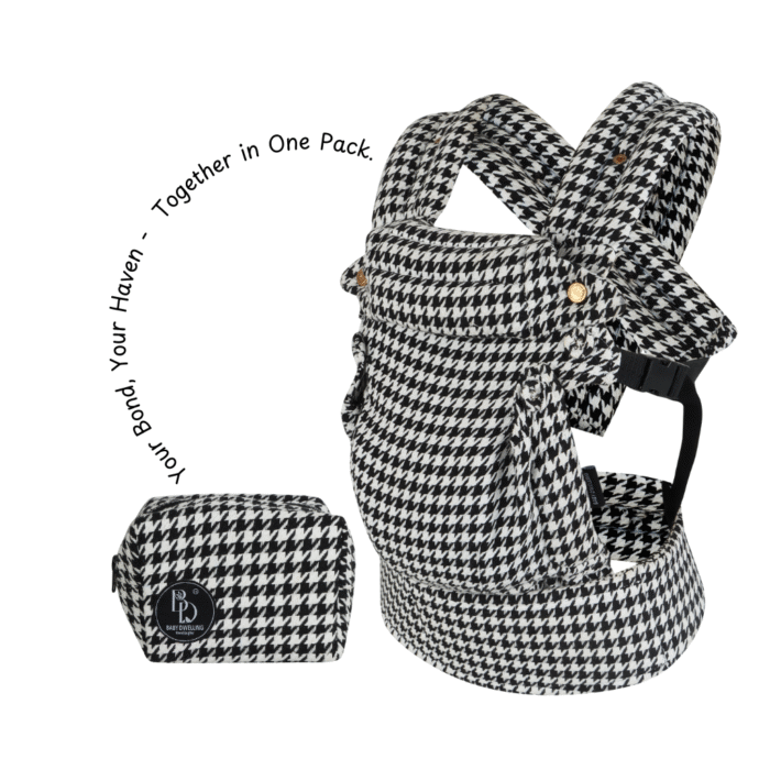 COMBO (1 Baby Carrier + 1 Pouch) Black & White Houndstooth